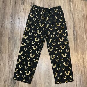True Religion Pajamas Adult AOP Horseshoe Fleece Loungewear Mens Black‎ Size XL